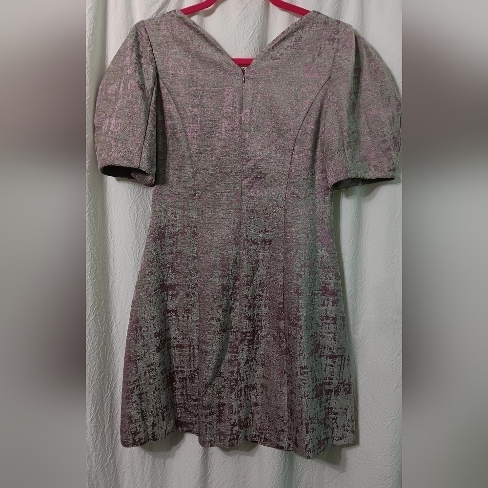 NWT D. CHIC Coquette Velvet Purple/ Gray Princess Cut Size L - Picture 2 of 11